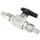 Stainless Steel High Pressure 316L Twin Ferrule 2 Way  3/8 in. Tube Instrumentation Butt Weld Connection Both End Ball Valves